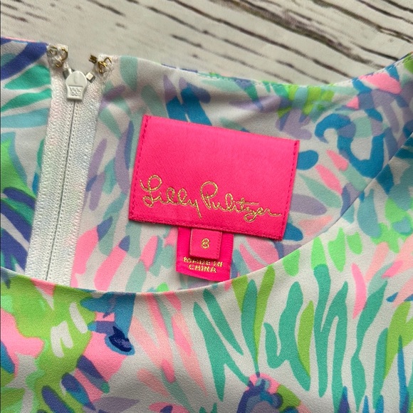 Women’s LILLY PULITZER Carlee Wrap Ruffle Sleeve Dress Size 8 EUC - Picture 8 of 10